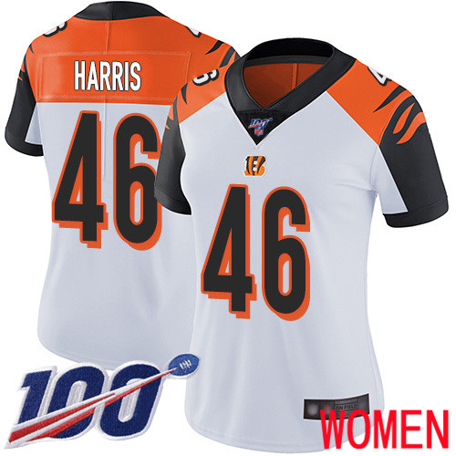 Cincinnati Bengals Limited White Women Clark Harris Road Jersey NFL Footballl #46 100th Season Vapor Untouchable->cincinnati bengals->NFL Jersey
